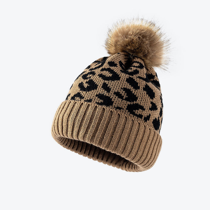 Leopard Print Curly Fur Beanies